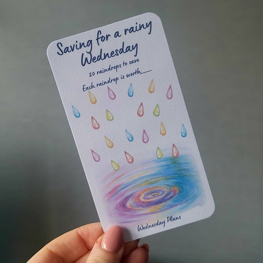 Saving for a rainy Wednesday Savings Tracker