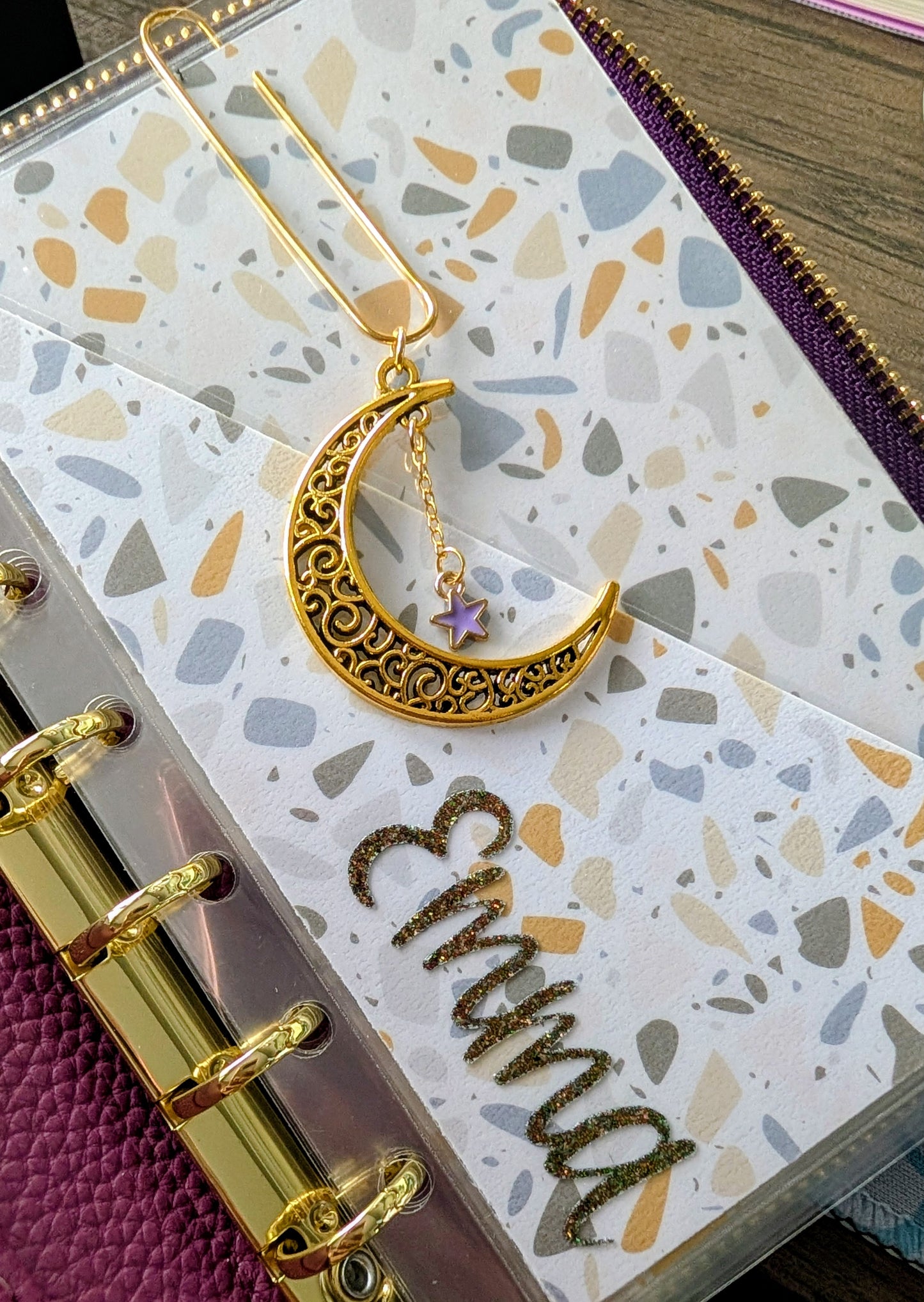 Gold Moon & Star Paperclip