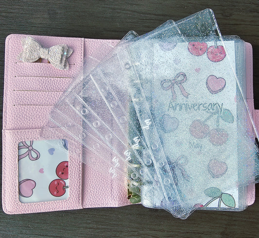 Clear Sparkle Zipless Cash Envelopes