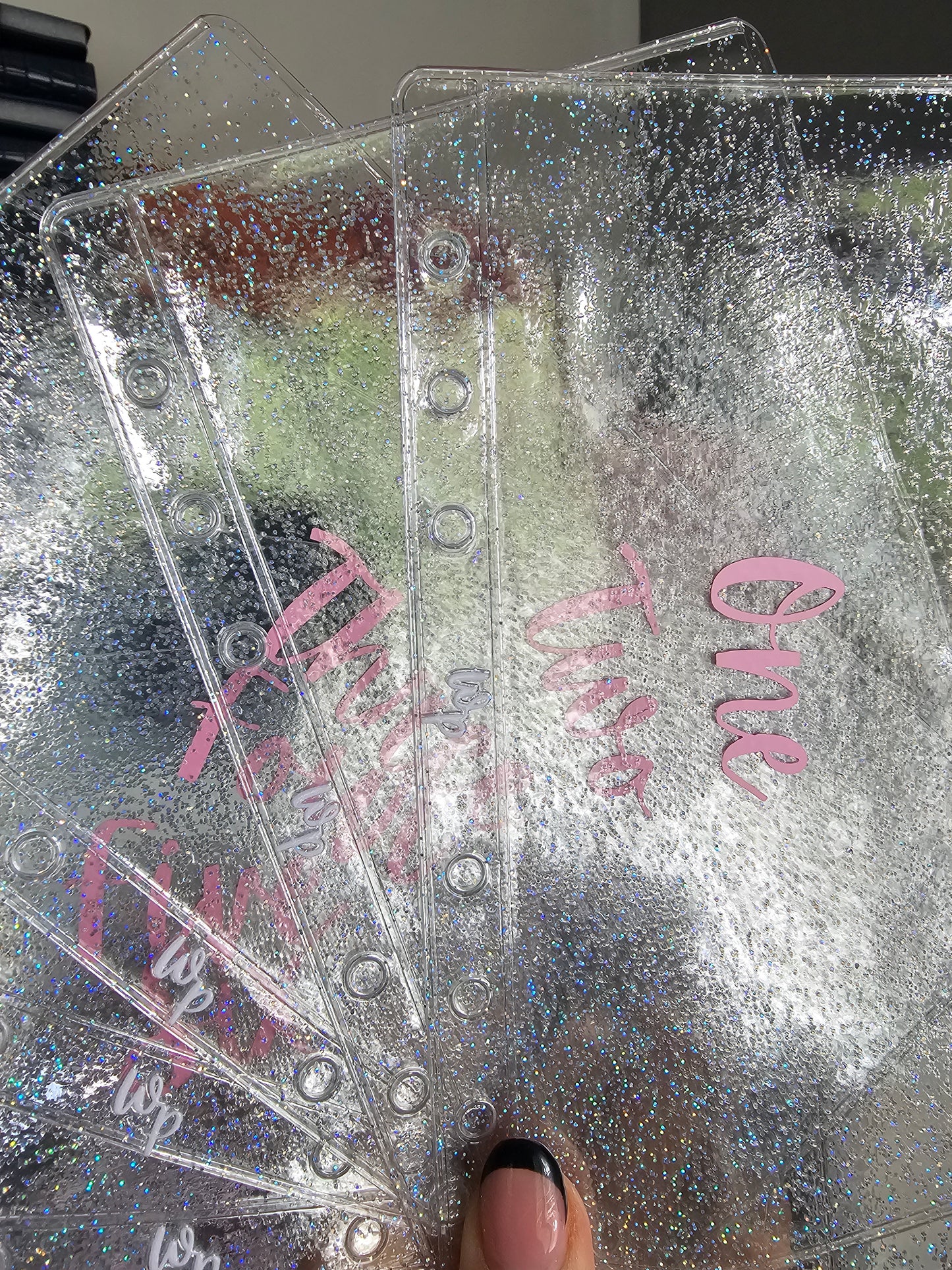 1-12 Cash Envelopes Clear Sparkle