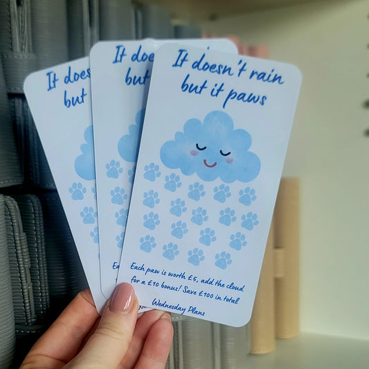 It doesn't rain but it paws Savings Challenge