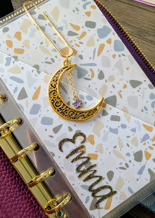 Gold Moon & Star Paperclip