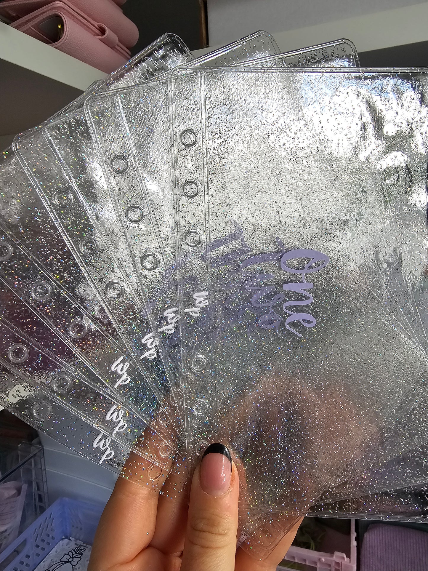 1-12 Cash Envelopes Clear Sparkle
