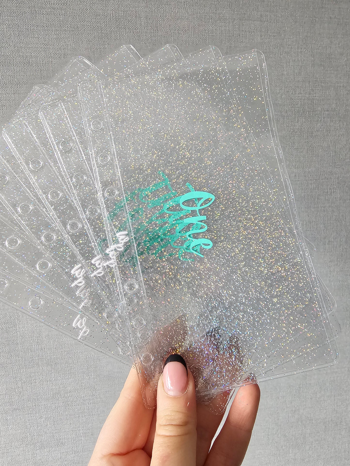 1-12 Cash Envelopes Clear Sparkle