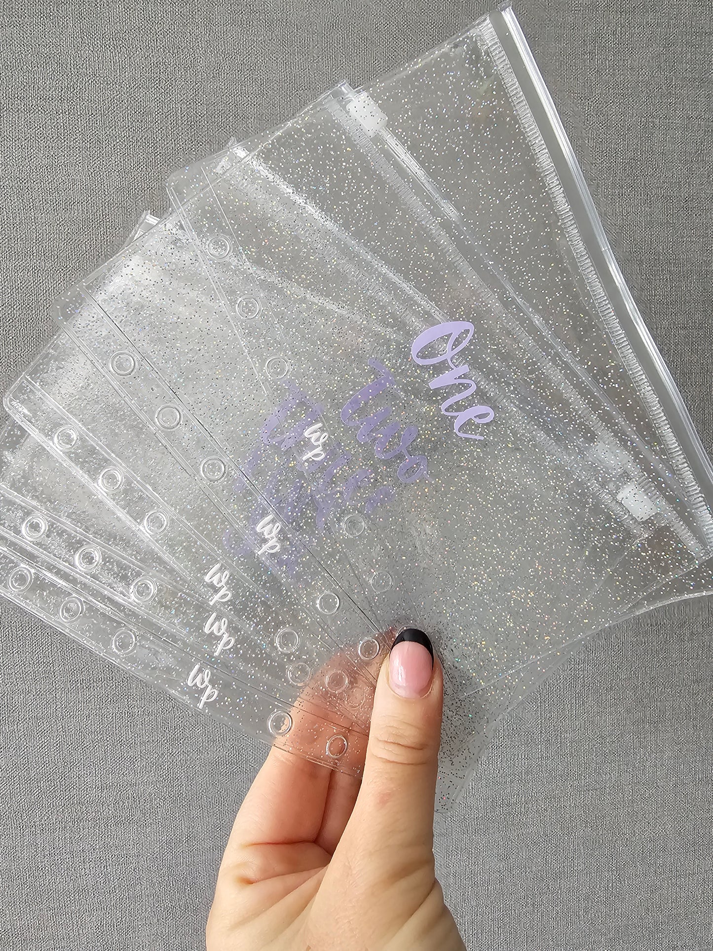 1-12 Cash Envelopes Clear Sparkle