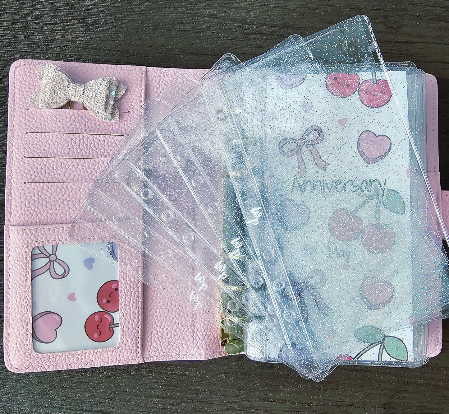 Clear Sparkle Zipless Cash Envelopes