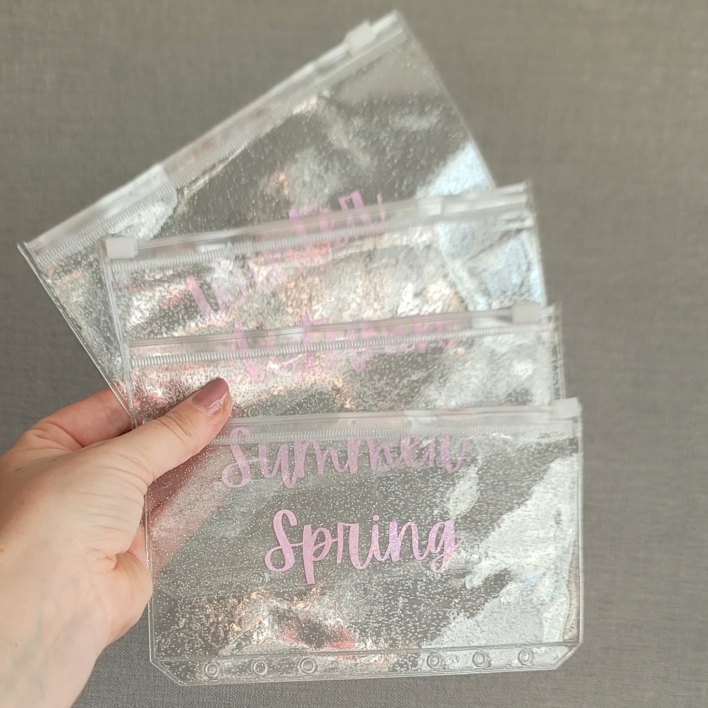 SEASONAL Sparkle A6 Zip Envelopes