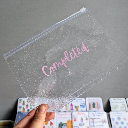 A5 COMPLETED Sparkle Zip Envelope