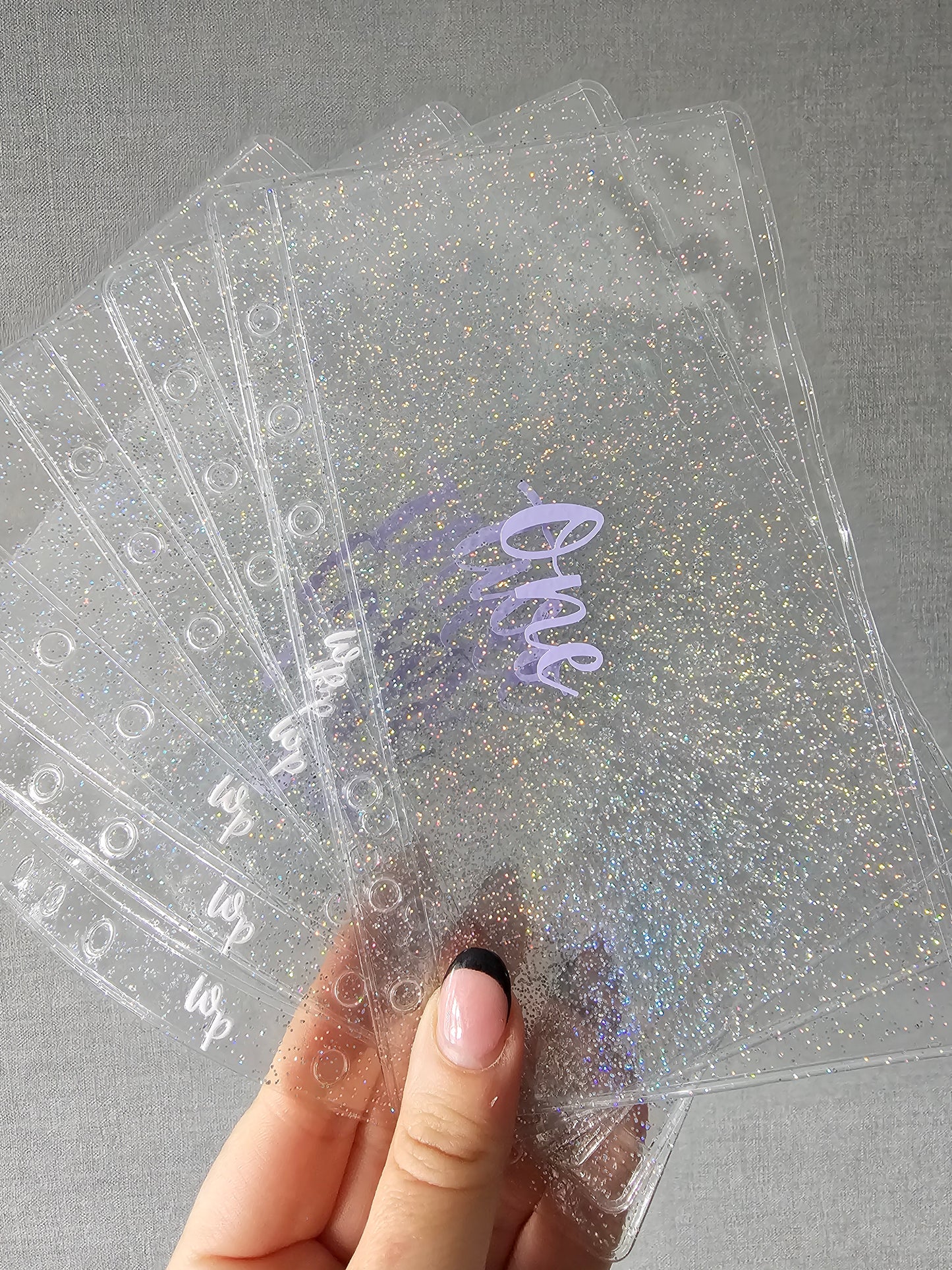 1-12 Cash Envelopes Clear Sparkle