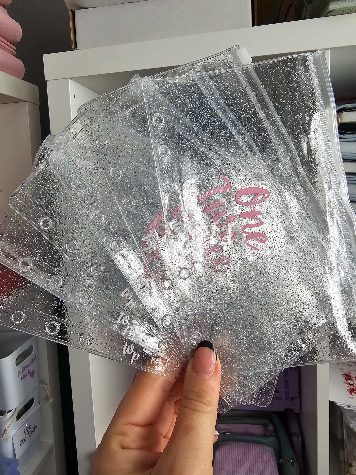 1-12 Cash Envelopes Clear Sparkle