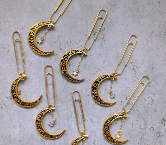 Gold Moon & Star Paperclip