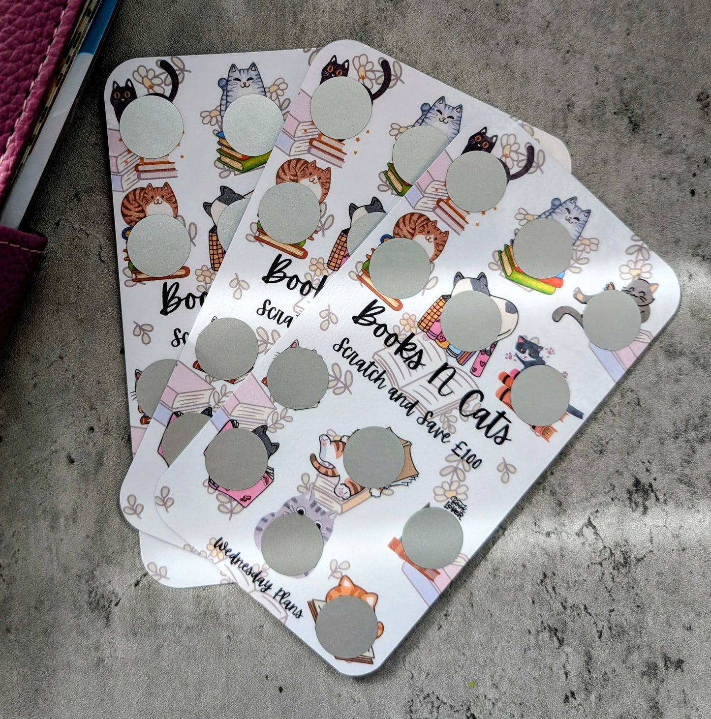 Books n Cats Scratch off savings challenge