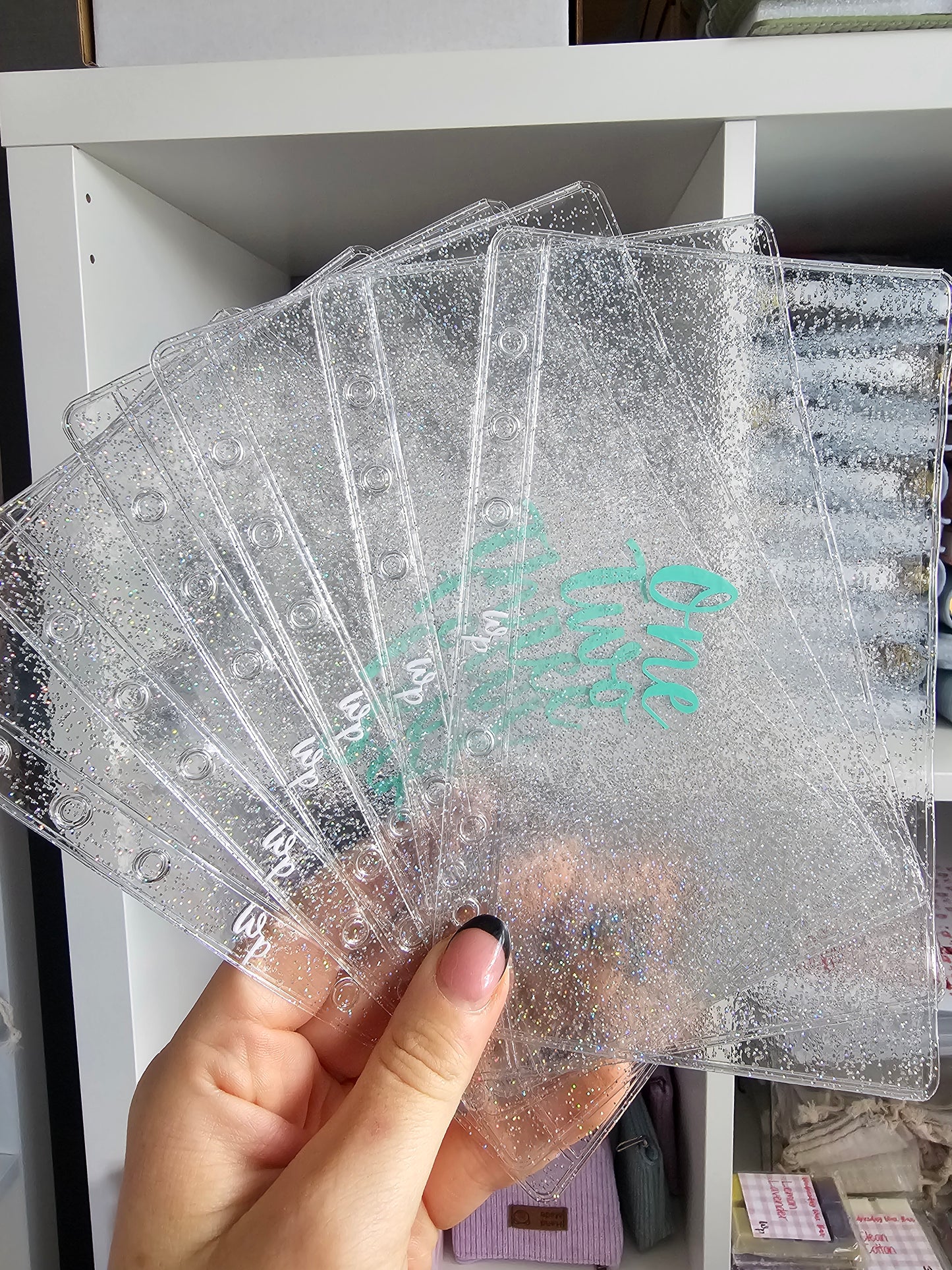 1-12 Cash Envelopes Clear Sparkle