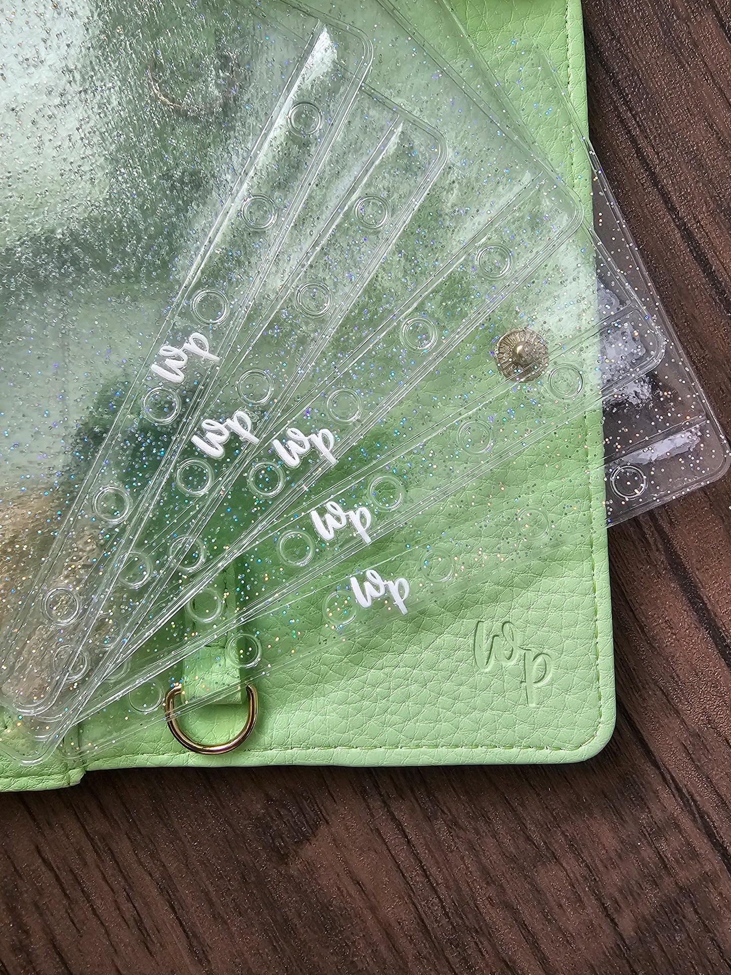 Clear Sparkle Zipless Cash Envelopes