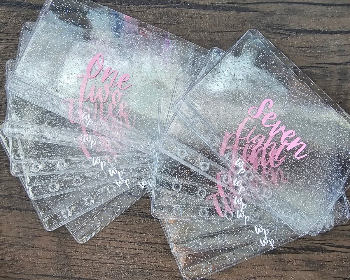 1-12 Cash Envelopes Clear Sparkle