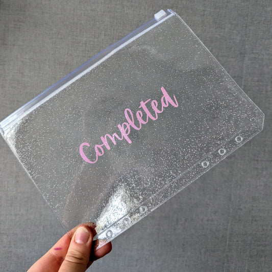 A5 COMPLETED Sparkle Zip Envelope