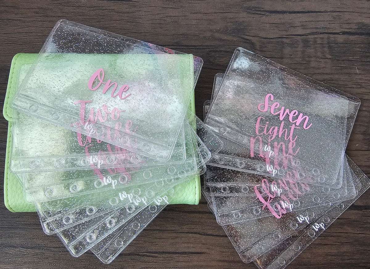 1-12 Cash Envelopes Clear Sparkle